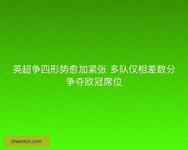 英超争四形势愈加紧张 多队仅相差数分争夺欧冠席位